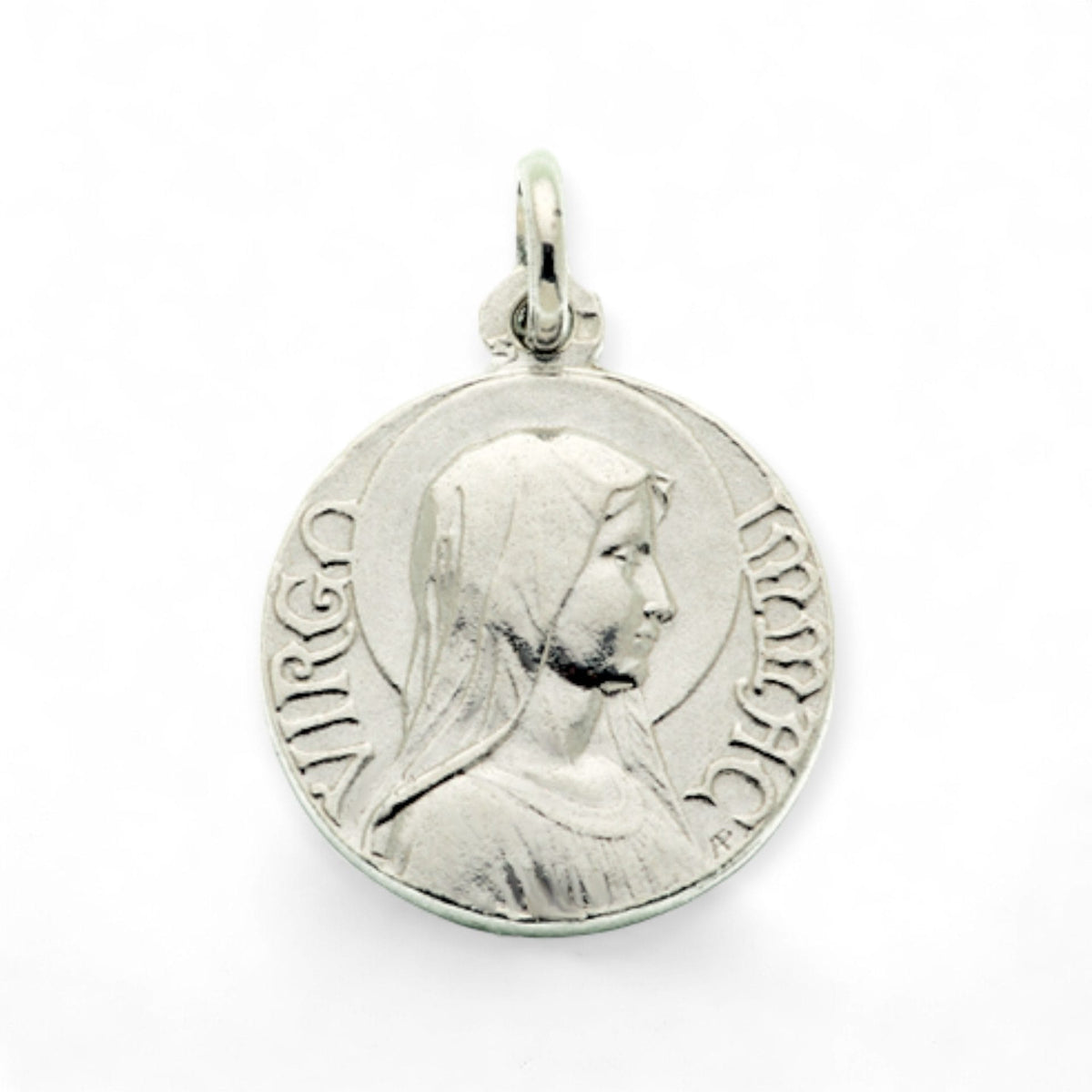 Medalla de la Virgen de Lourdes en plata - 19mm