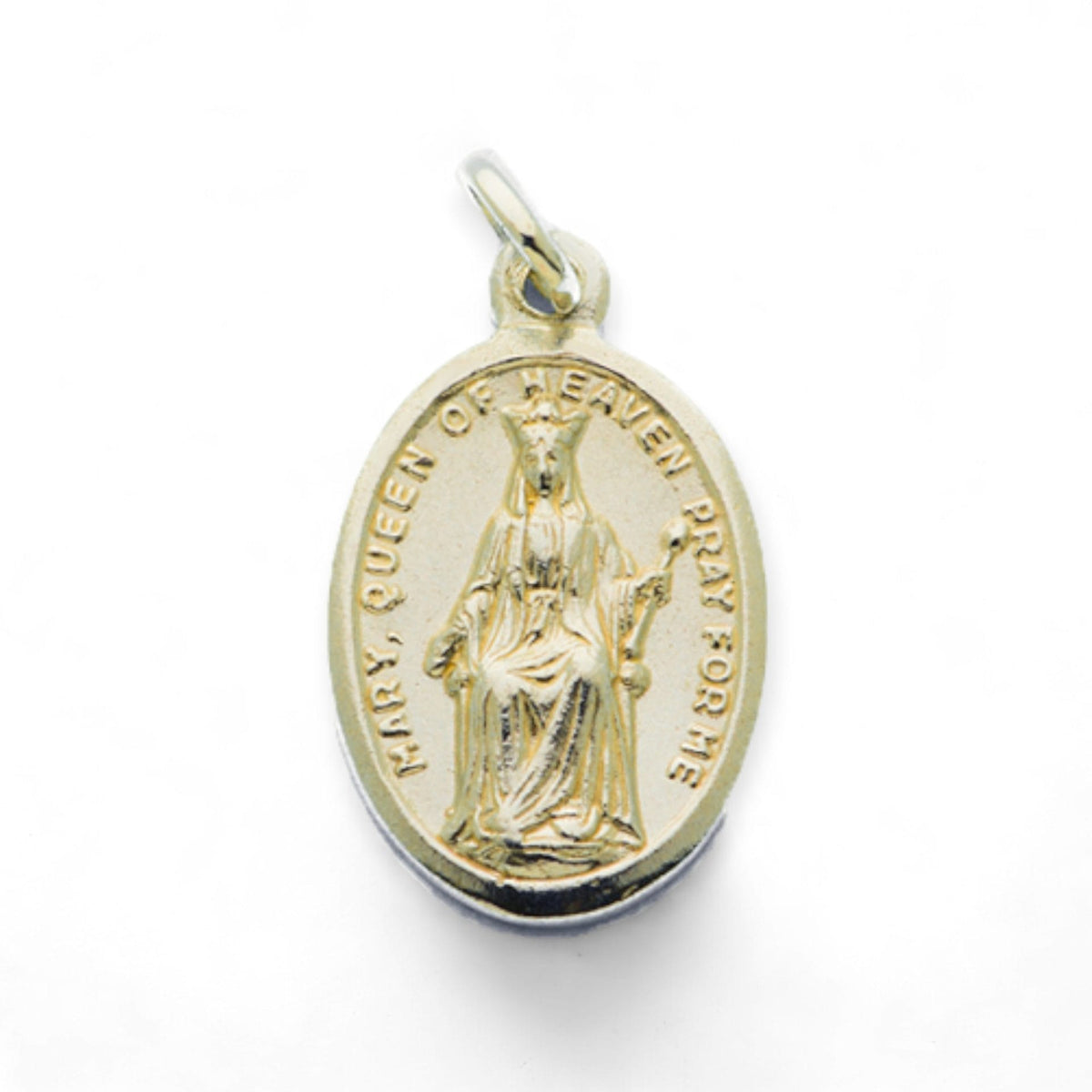 Medalla de la Virgen María Reina de los Cielos en plata