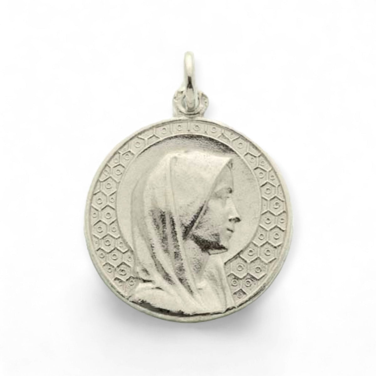 Medalla de la Virgen María en plata