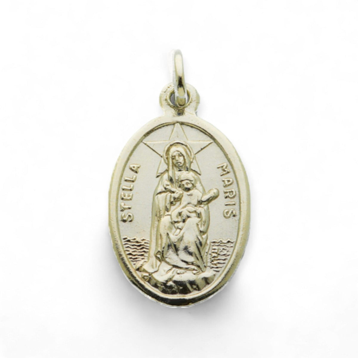 Medalla de la Virgen Stella Maris en plata