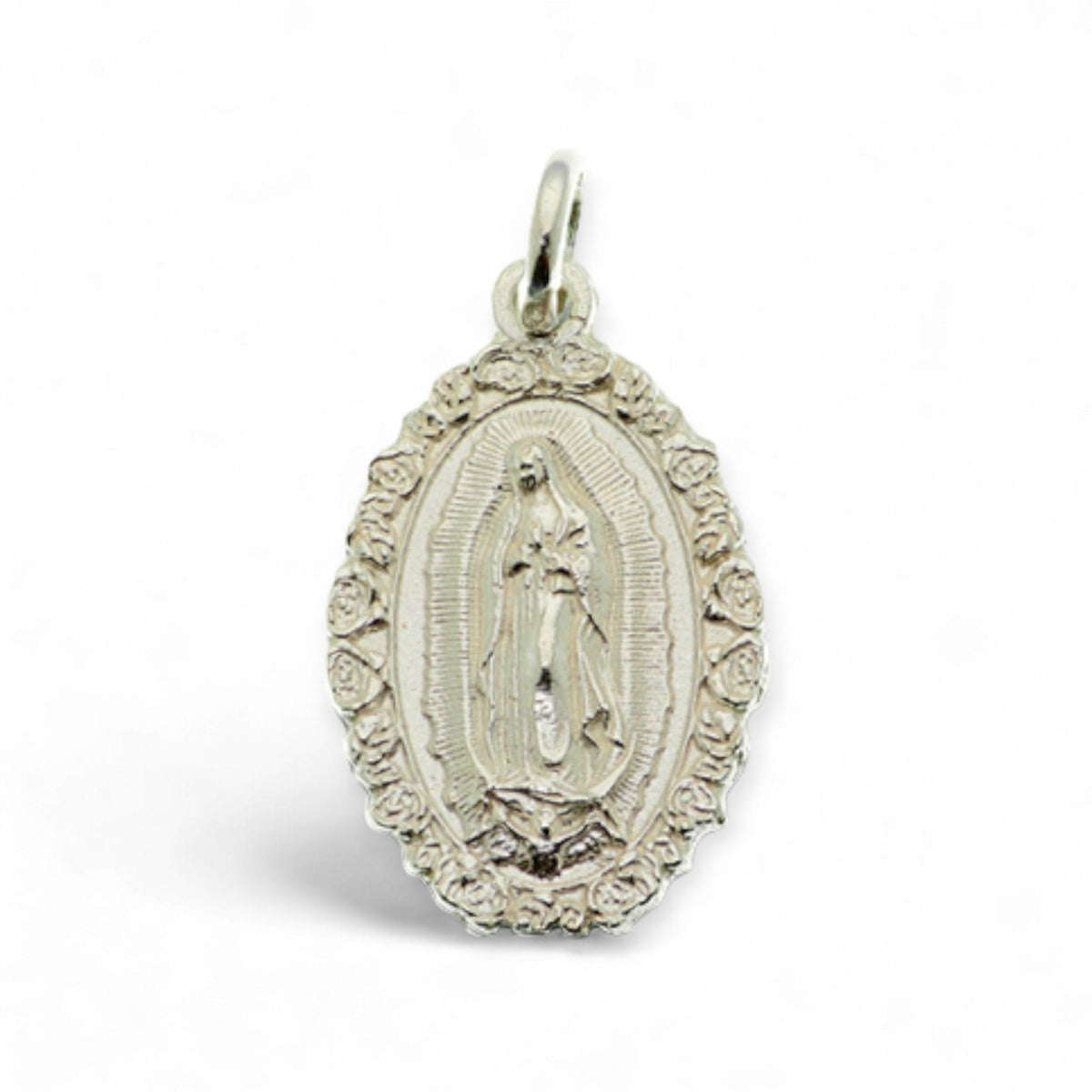 Medalla de la Virgen de Guadalupe en plata