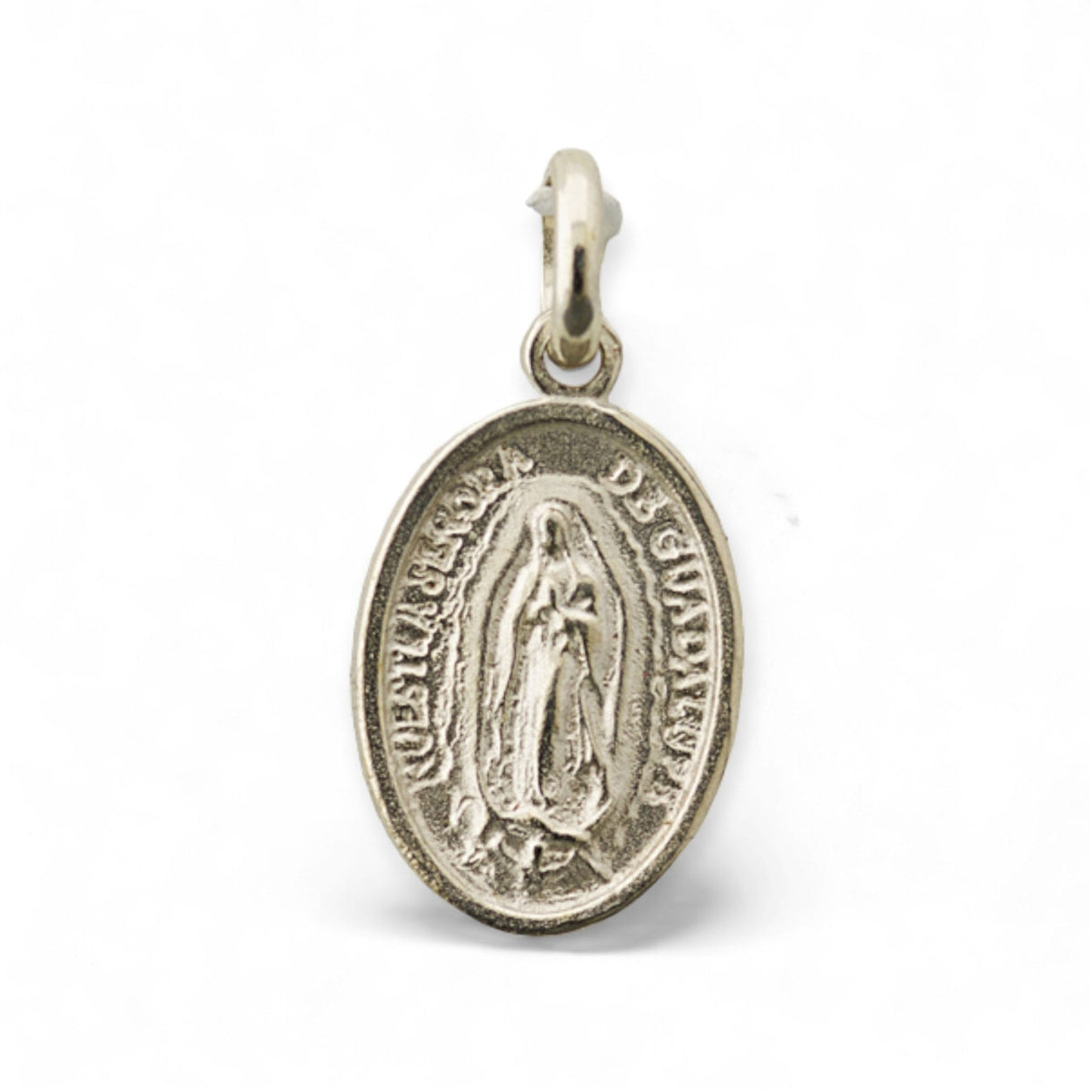 Medalla de la Virgen de Guadalupe y Jesús Misericordioso en plata