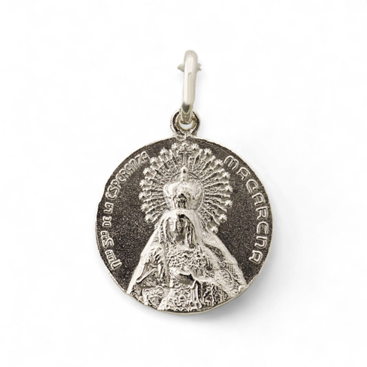Medalla de la Virgen de la Macarena en plata