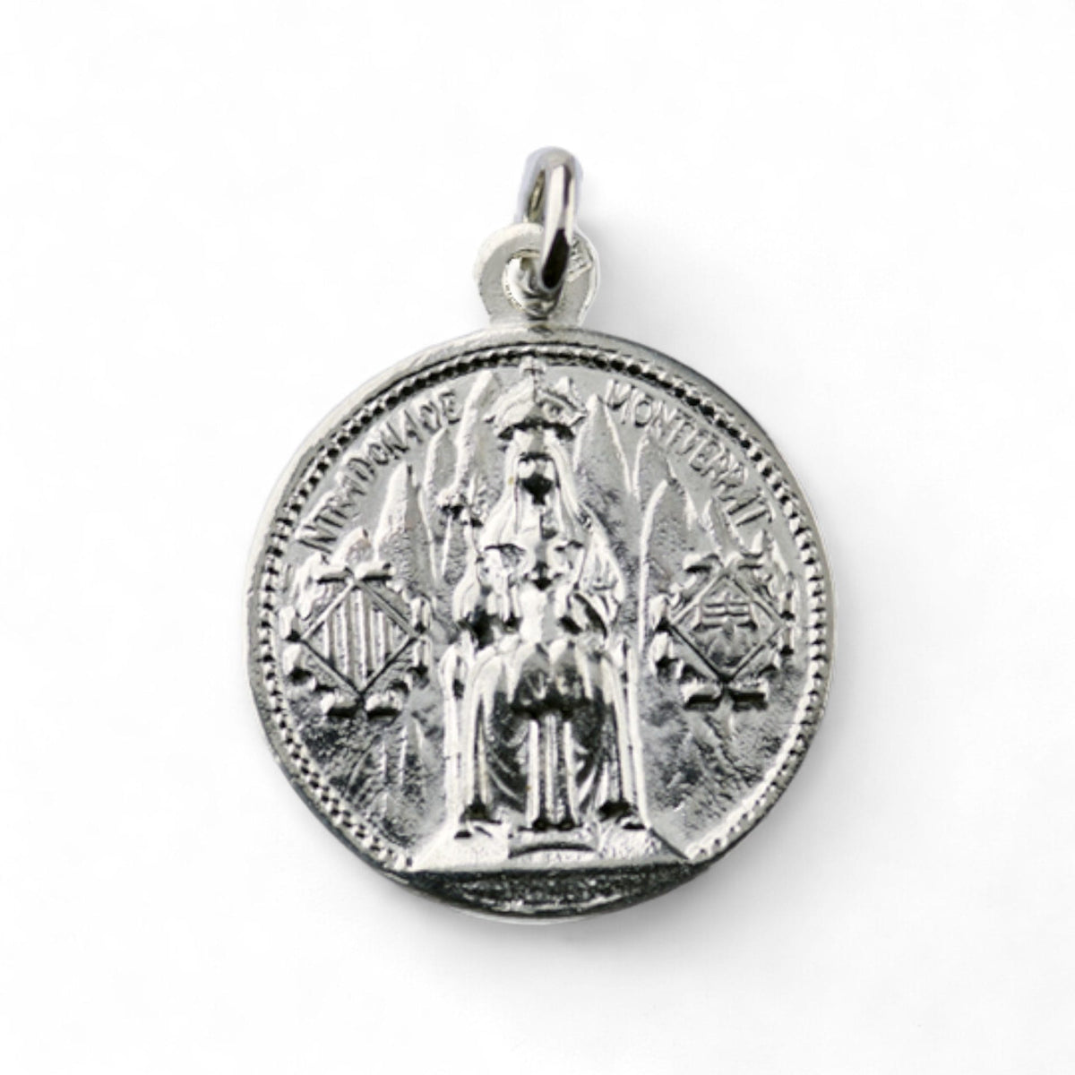 Medalla Escapulario de la Virgen de Montserrat en plata - grande
