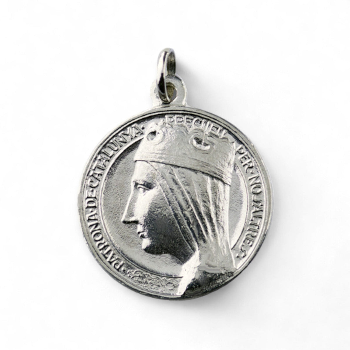 Medalla de la Virgen de Montserrat en plata