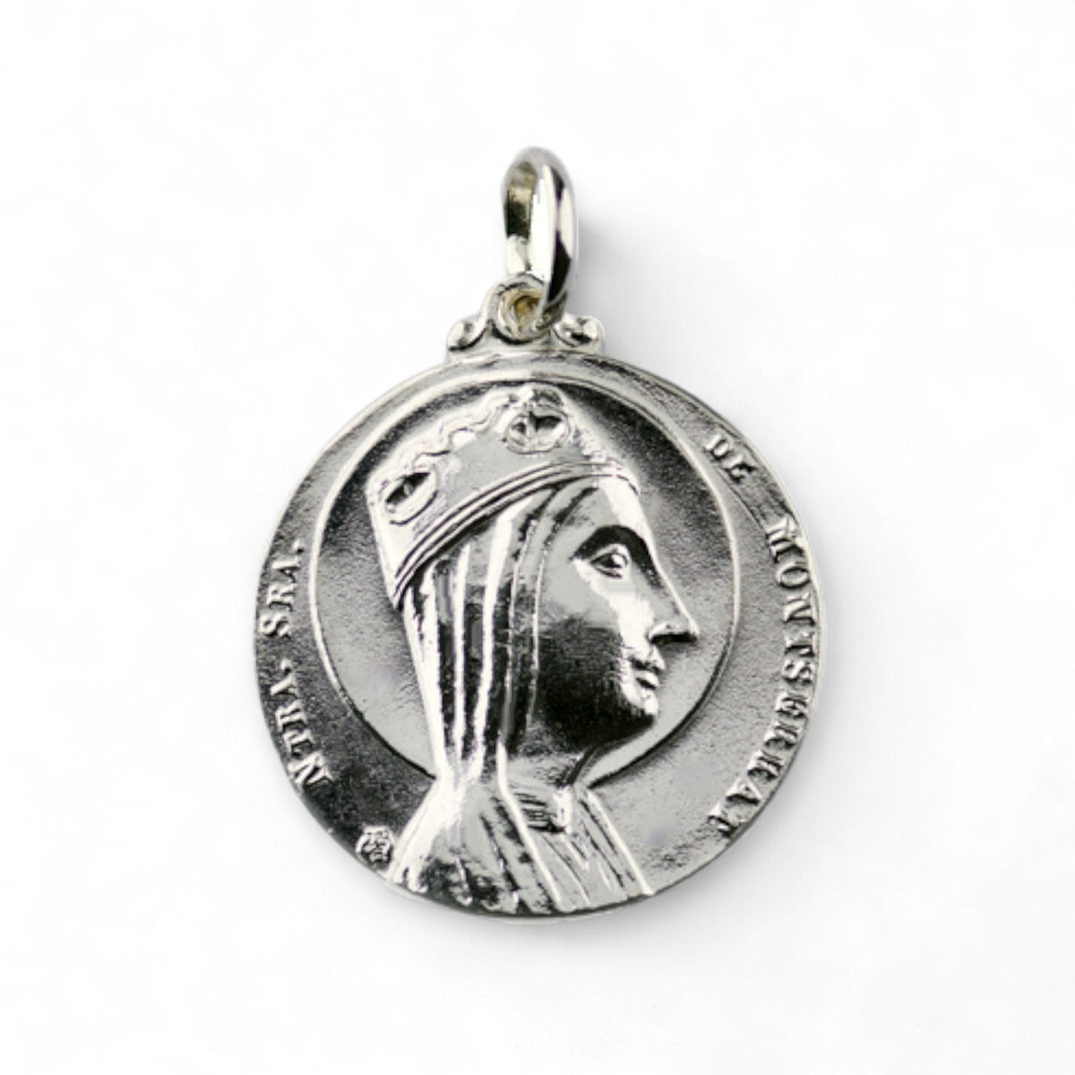 Medalla de la Virgen de Montserrat en plata - mediana