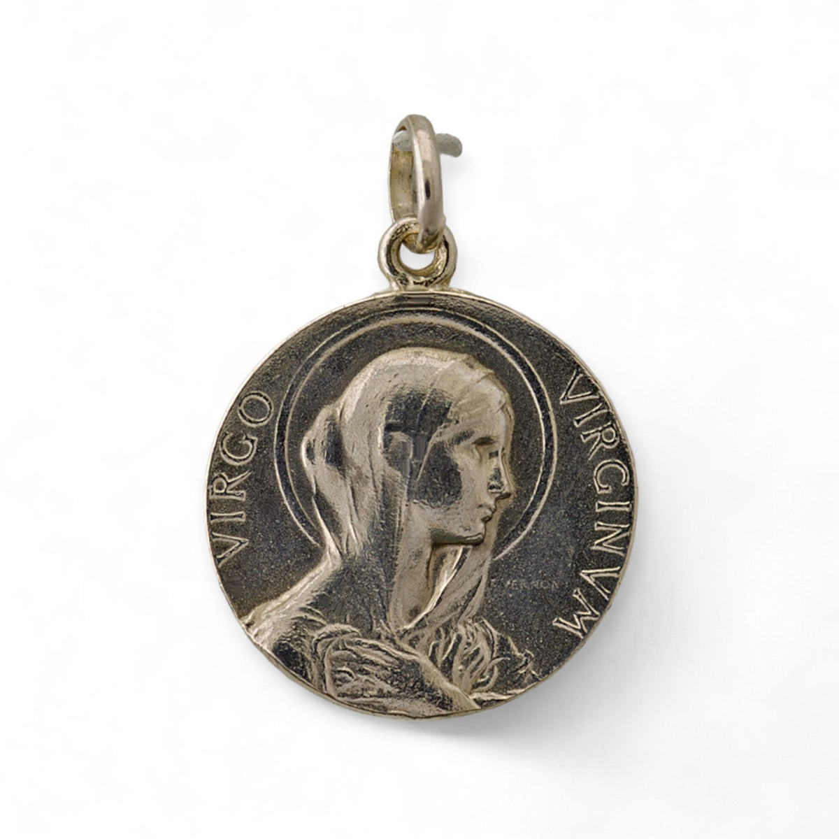 Medalla de la Virgen María en plata