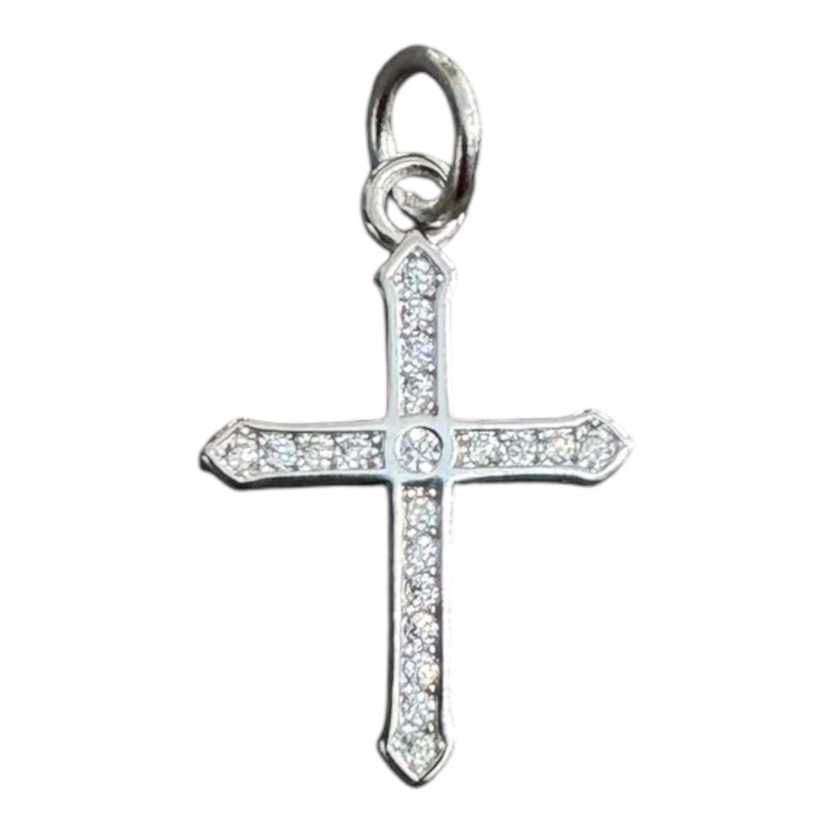 Cruz con circones en plata