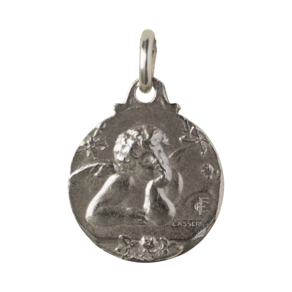 Medalla del Ángel de la Guarda en plata - 17mm