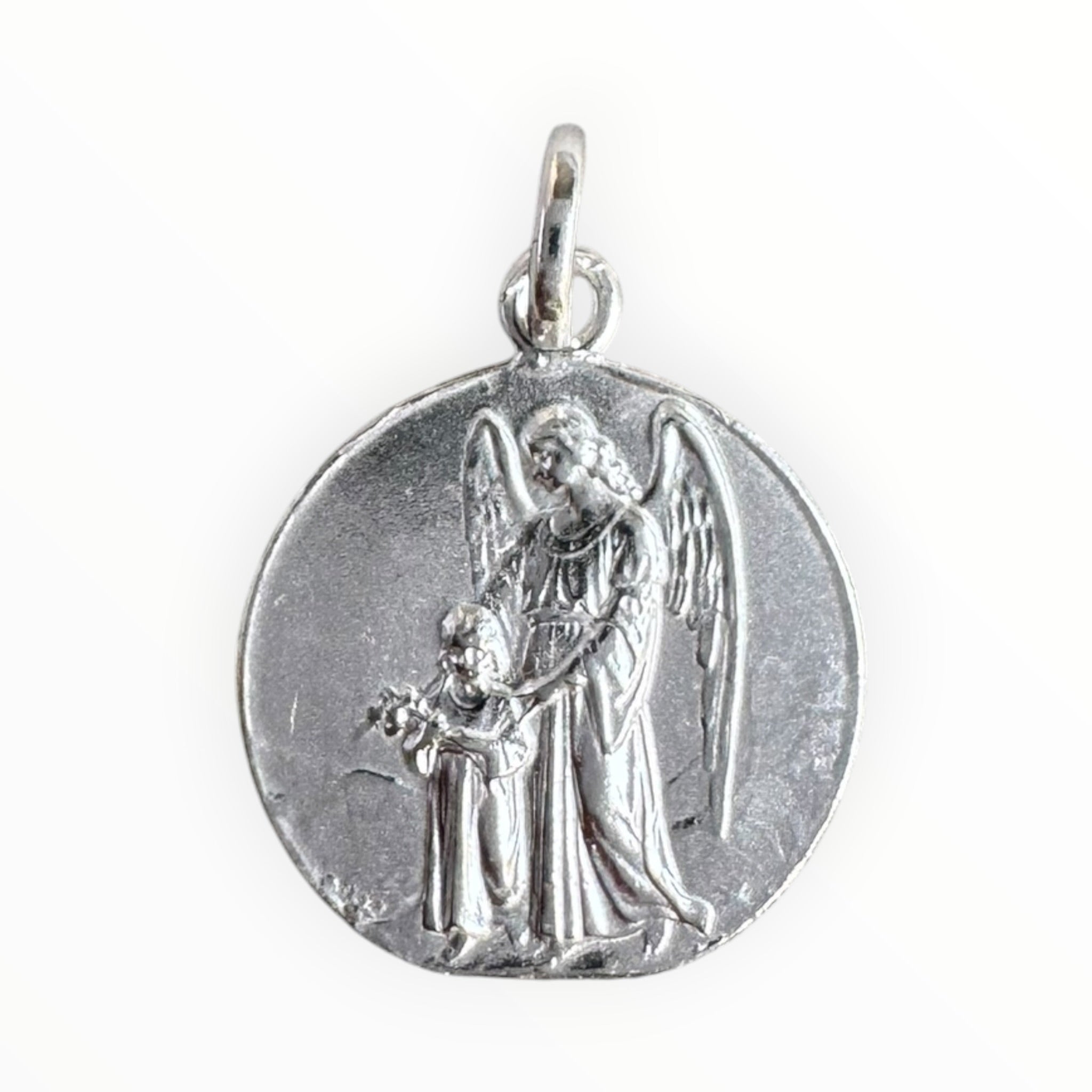 medalla del angel de la guarda de plata fabricada en chile