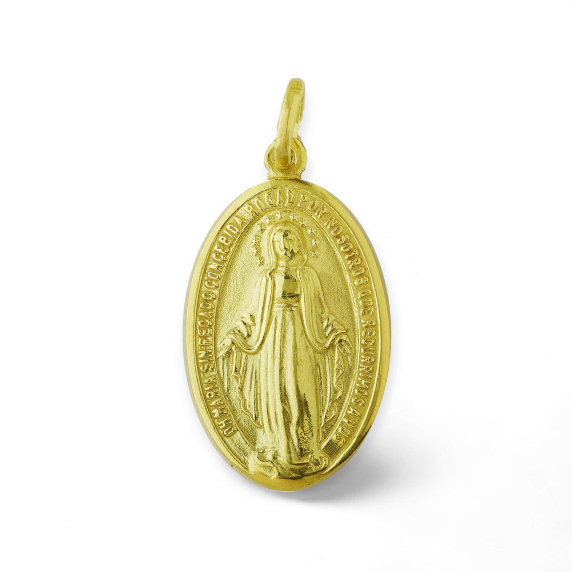 medalla milagrosa oro 18k 26mm x 15mm