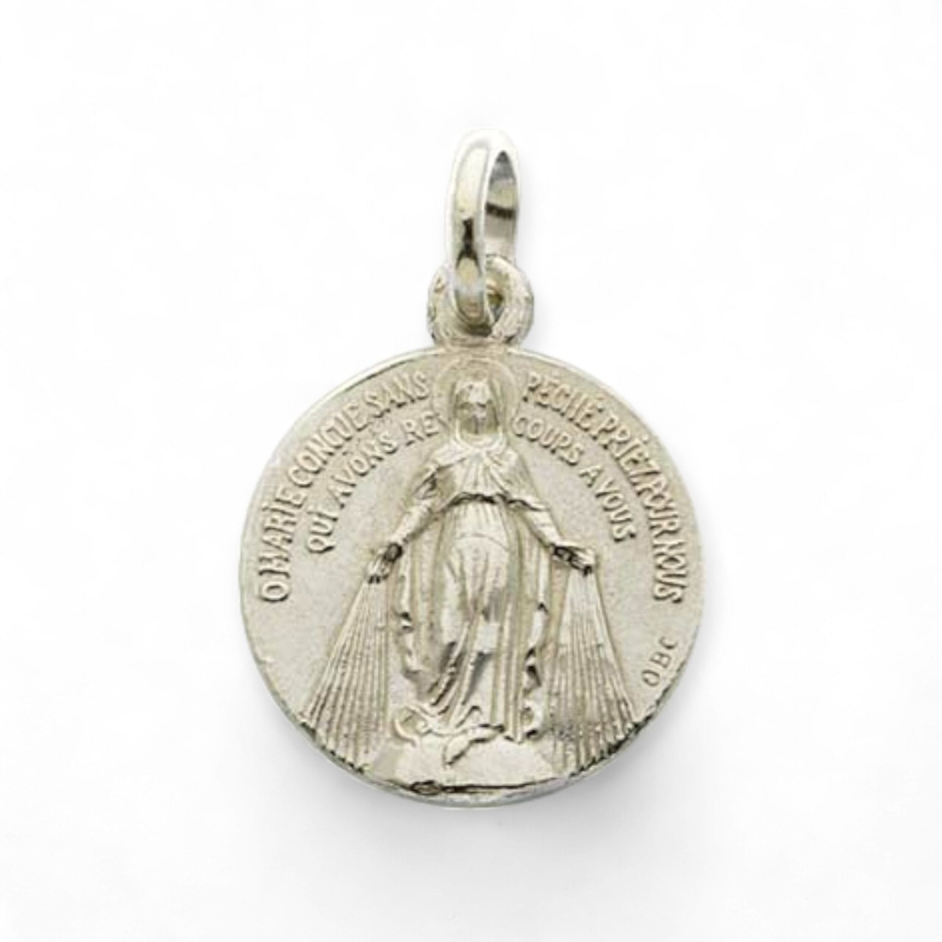 medalla milagrosa virgen de los rayos plata 15mm
