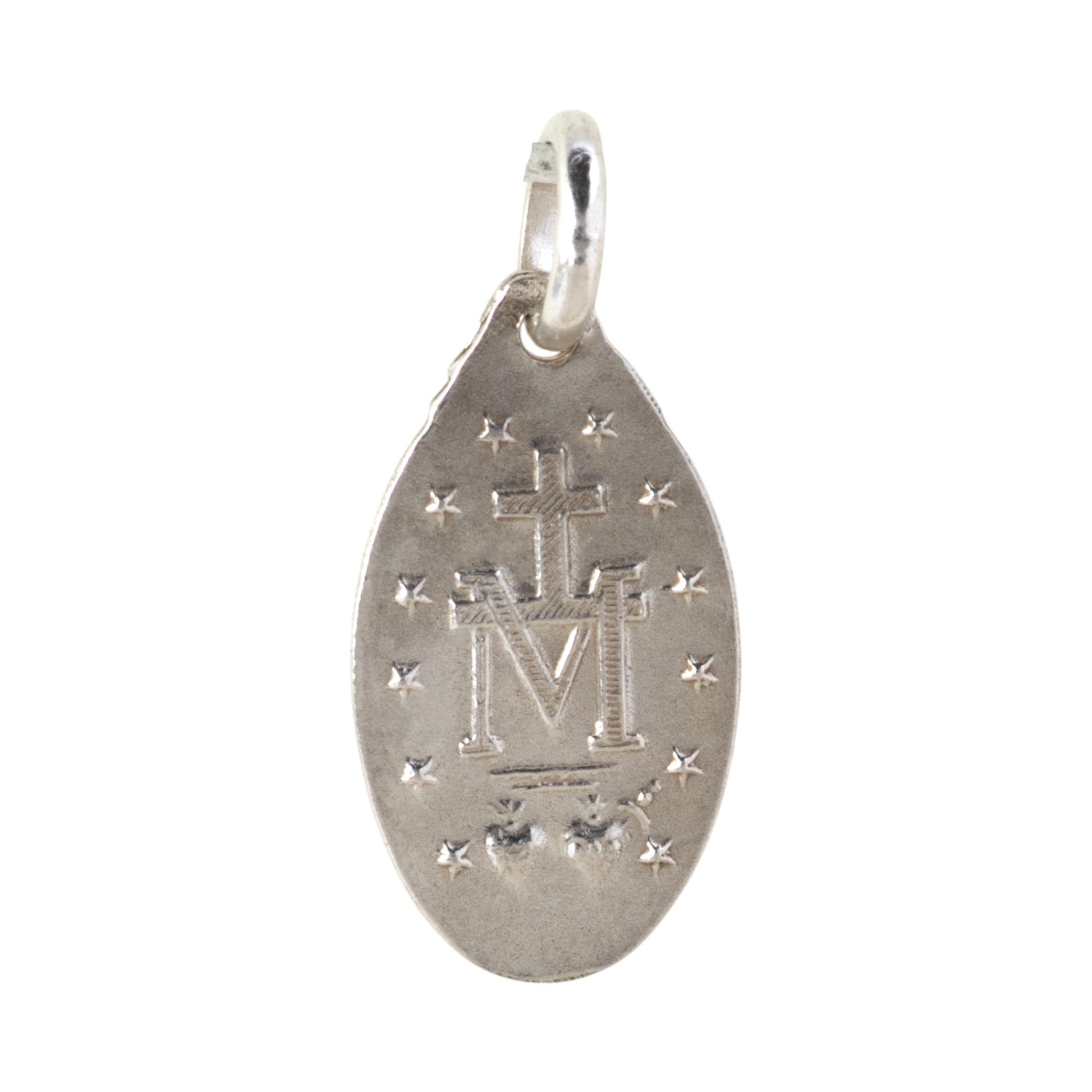 medalla milagrosa virgen de los rayos plata 21mmx 11mm reves