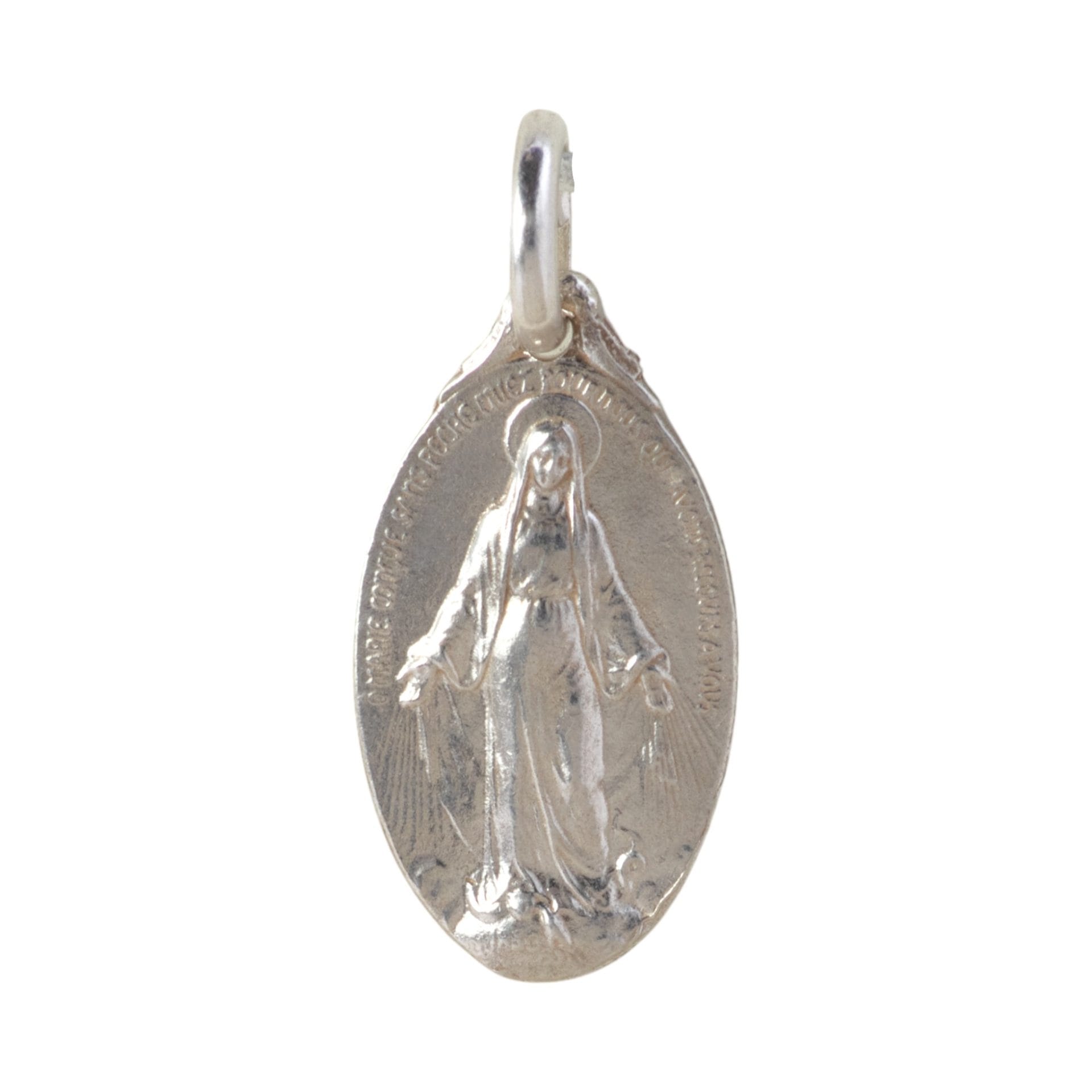 medalla milagrosa virgen de los rayos plata 21mmx 11mm