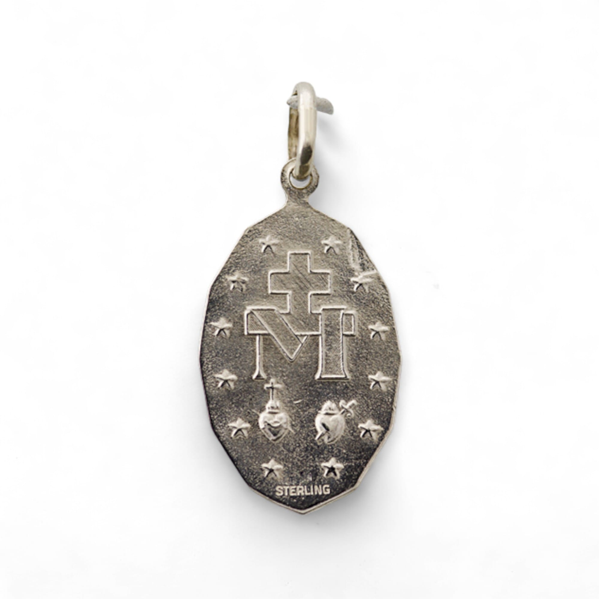 medalla milagrosa plata 27mm x 16mm reves