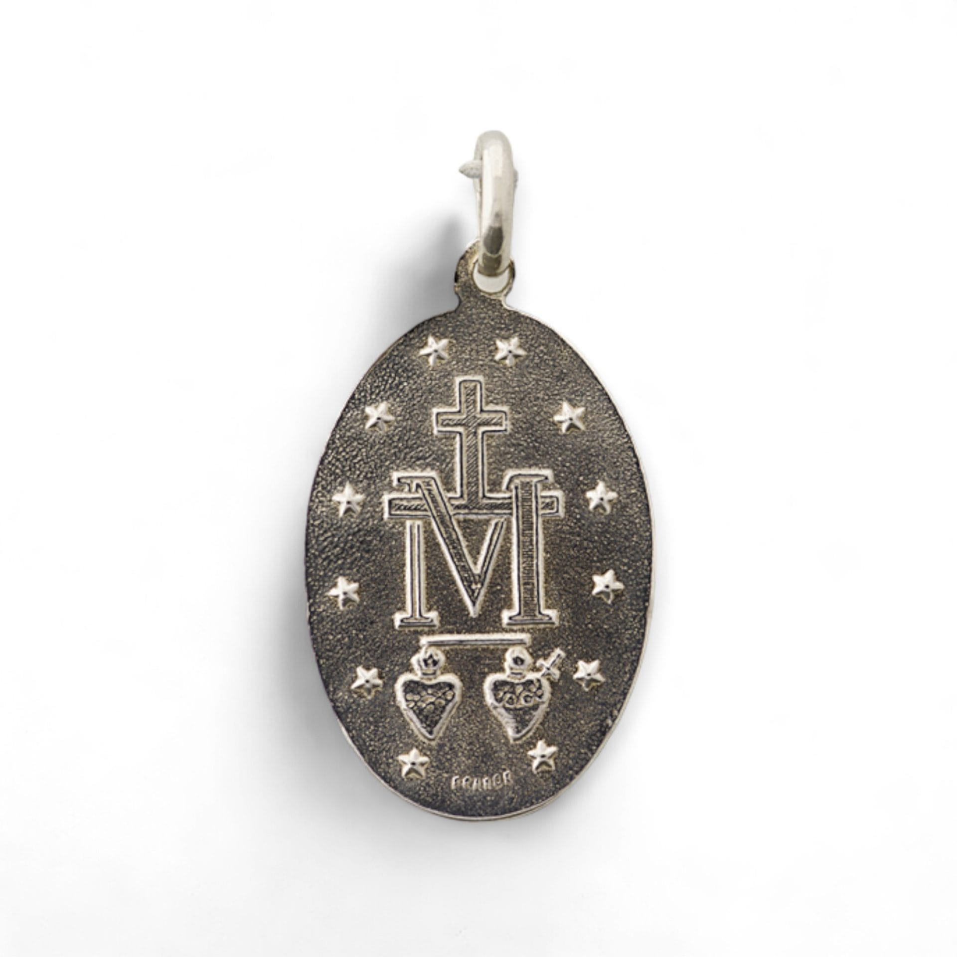 medalla milagrosa plata 34mm x 21mm reves