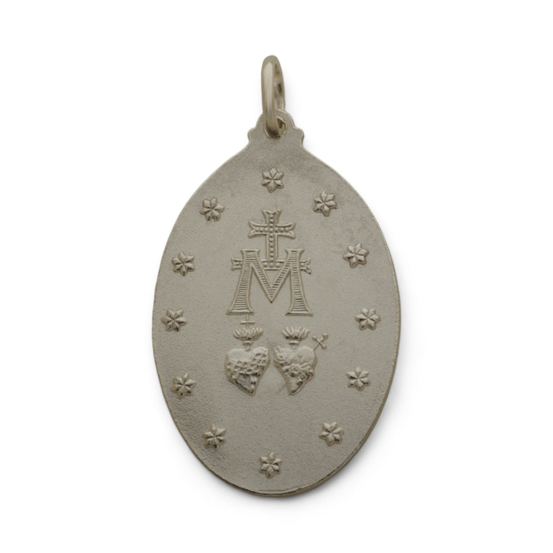 medalla milagrosa de la virgen de los rayos plata 41mm x 26mm reves