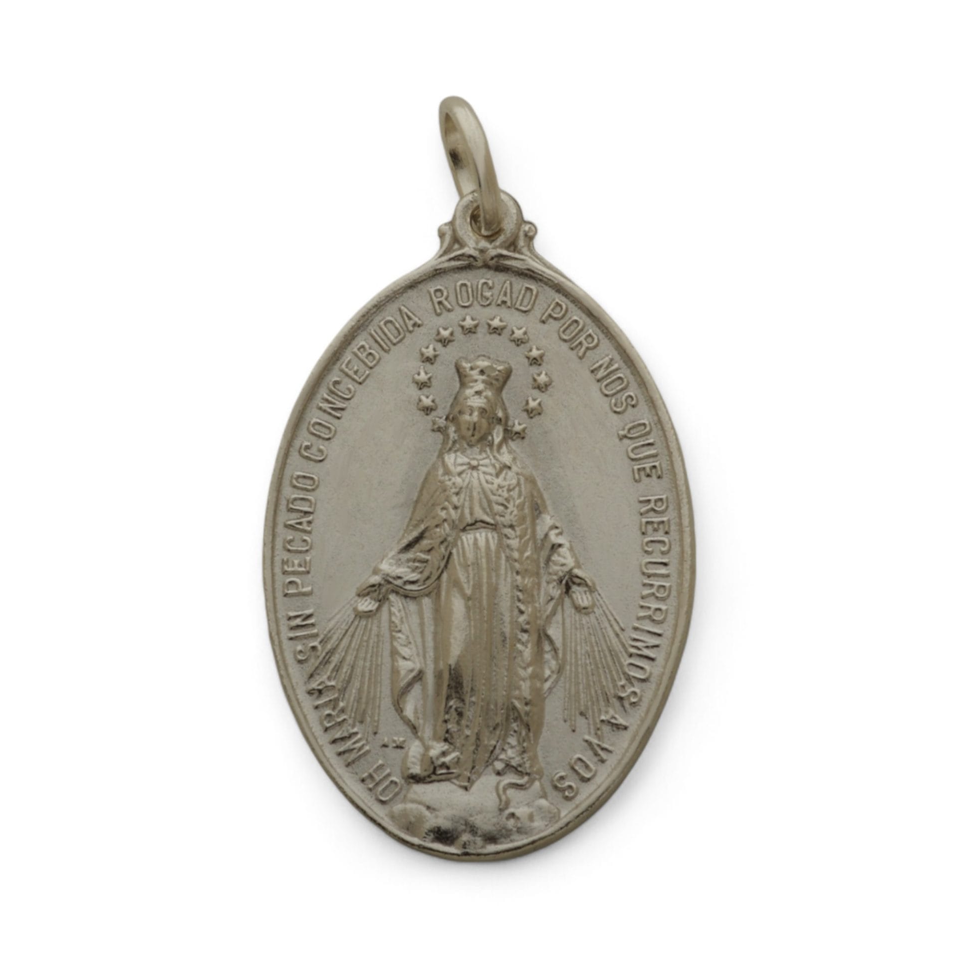 medalla milagrosa de la virgen de los rayos plata 41mm x 26mm