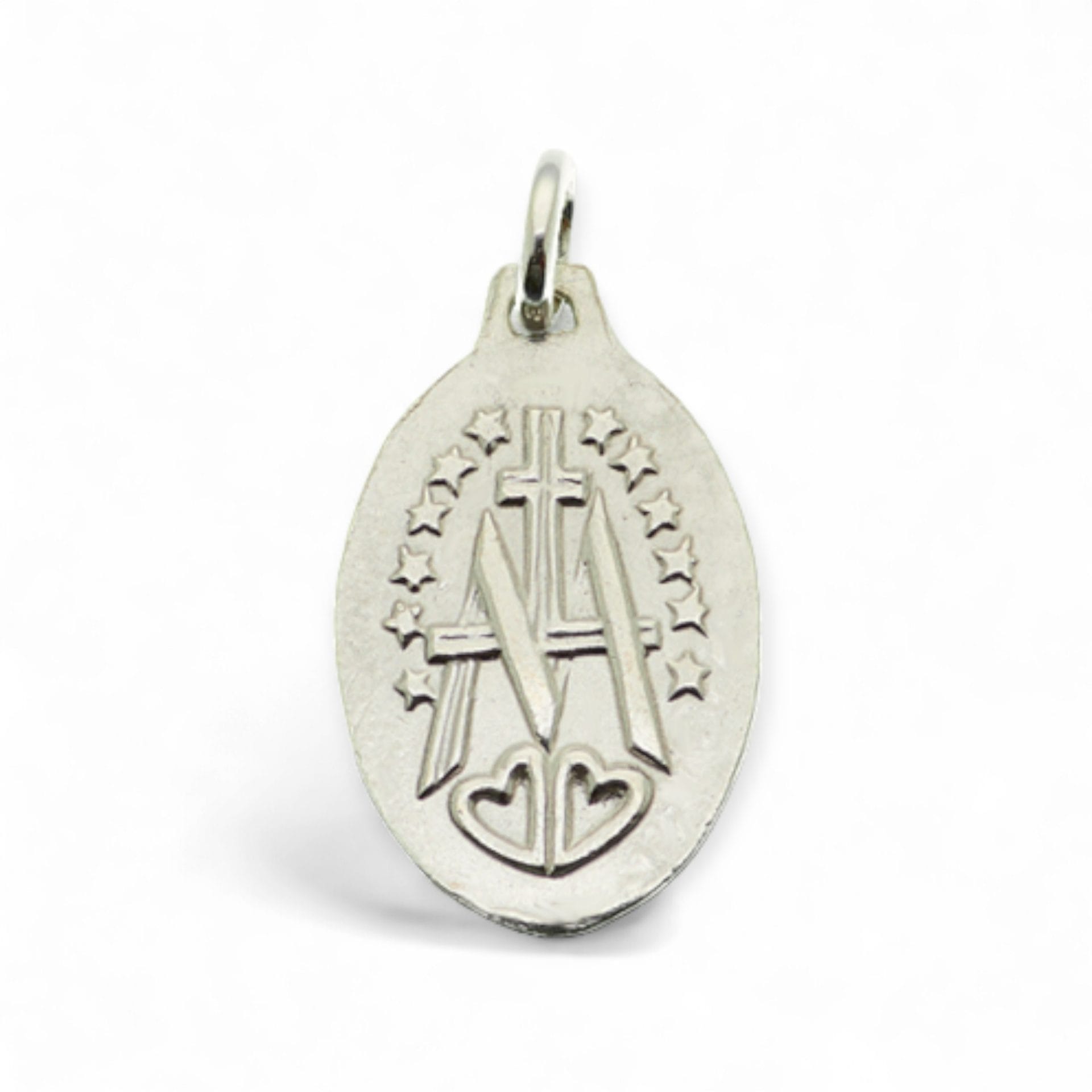 medalla milagrosa virgen de los rayos plata py 24mm reves