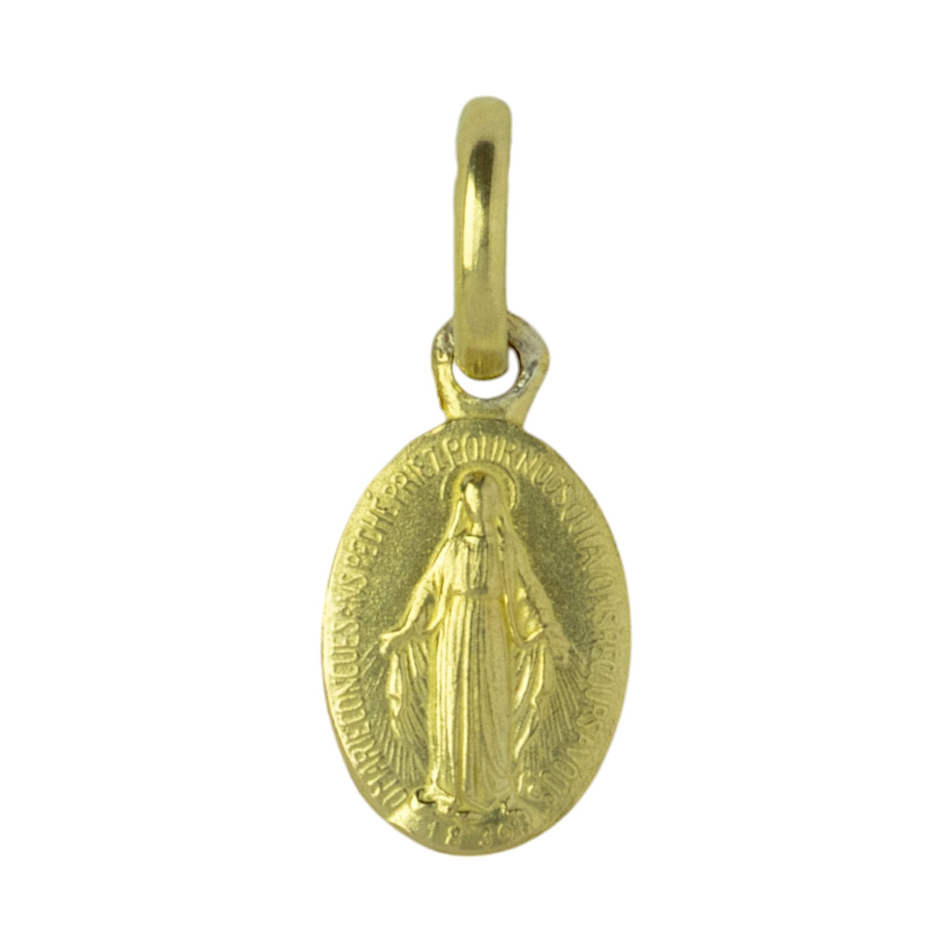 medalla milagrosa virgen de los rayos oro 18k 13mm