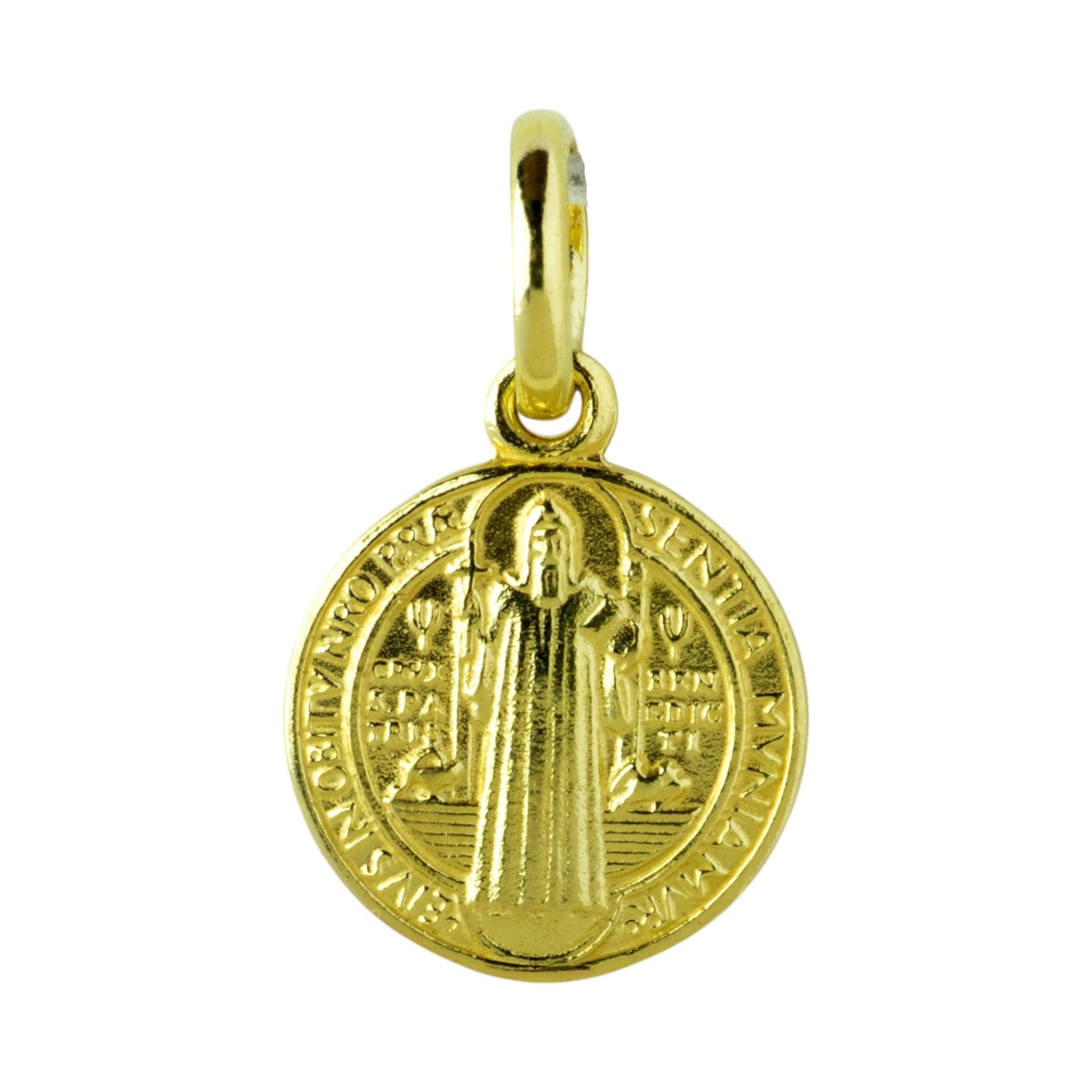 medalla san benito oro 18k 12mm