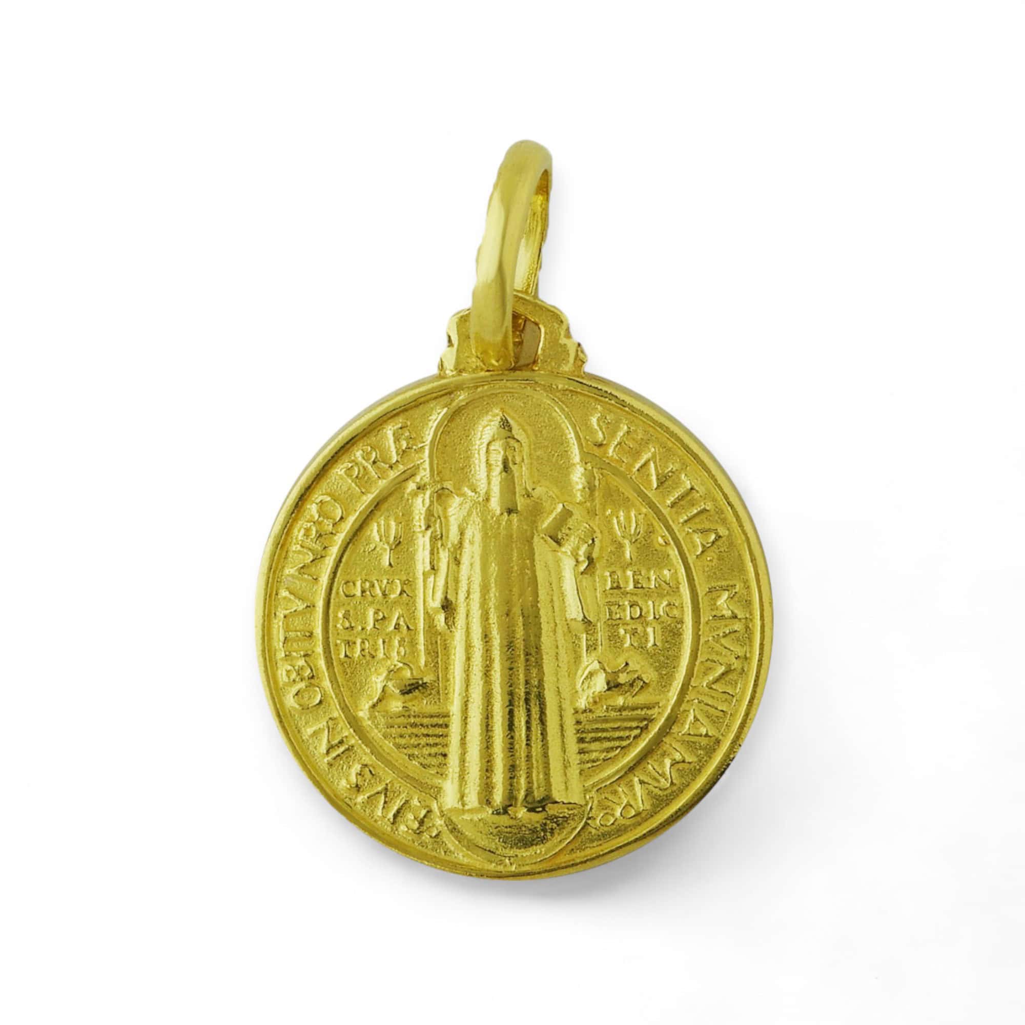 medalla san benito oro 18k 15mm