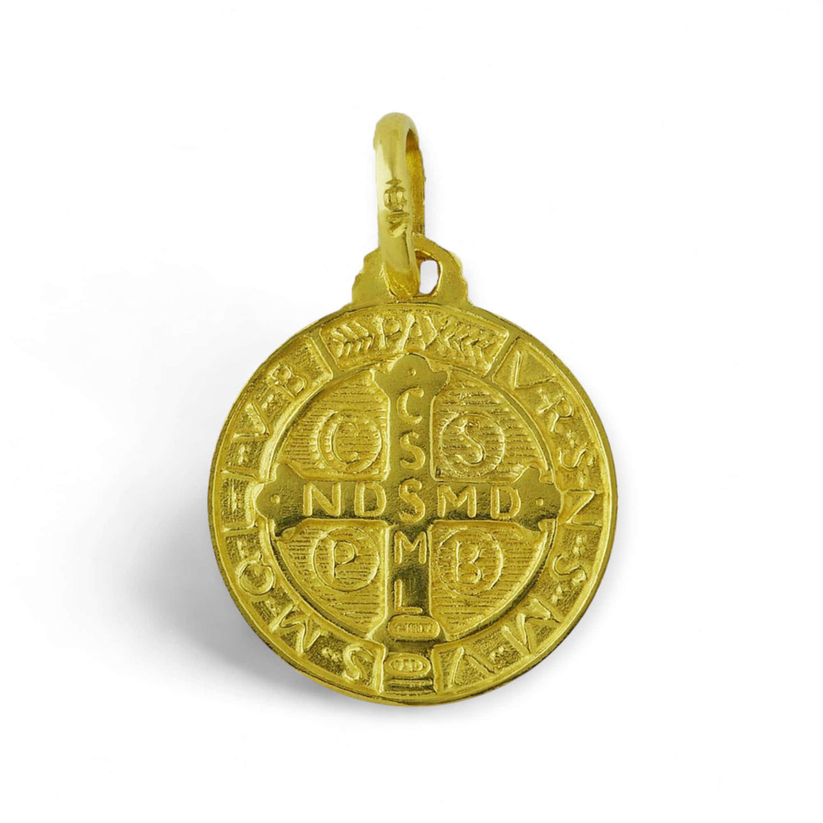 Medalla de San Benito en oro 18k reverso