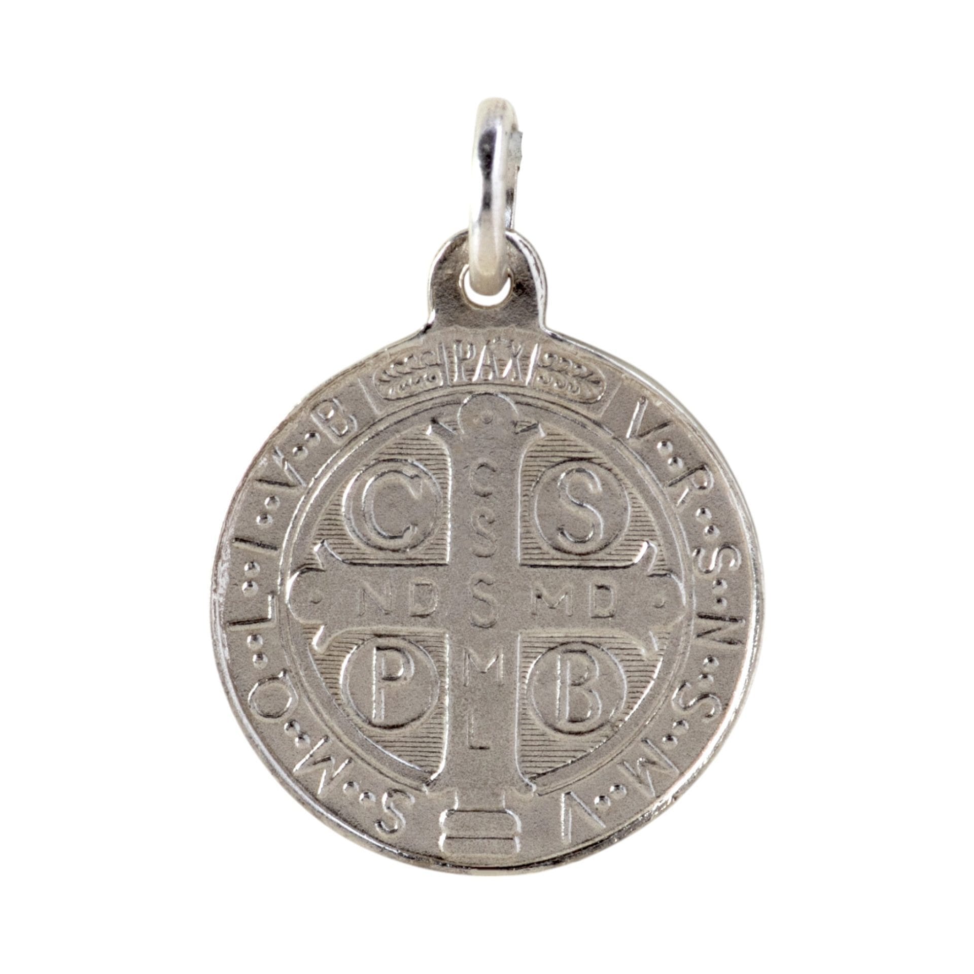 medalla san benito plata 15mm reves