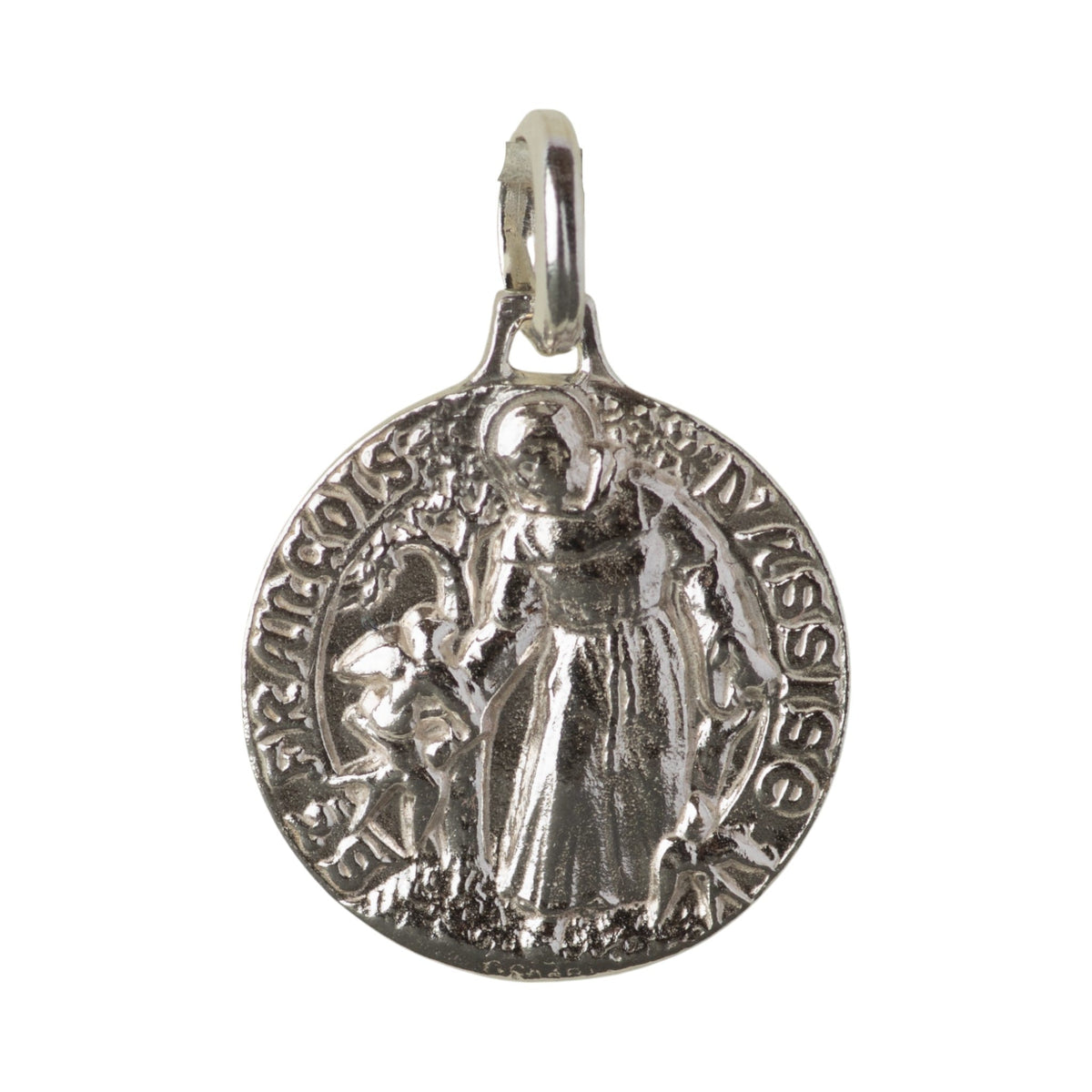 Medalla de San Francisco de Asís en plata - 17mm
