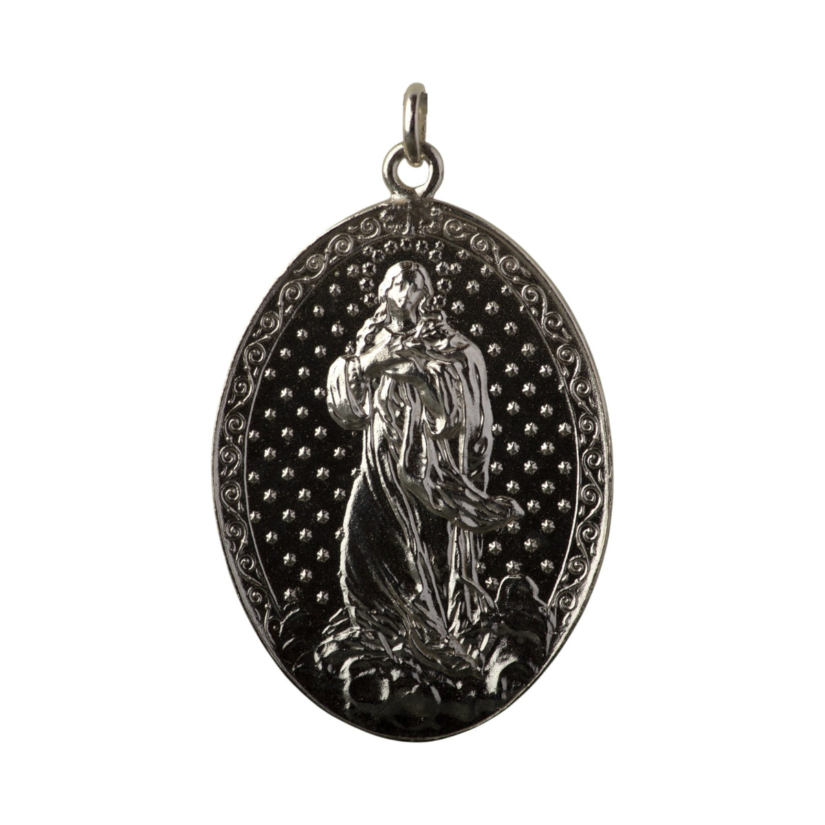 Medalla de la Virgen Inmaculada Concepción en plata