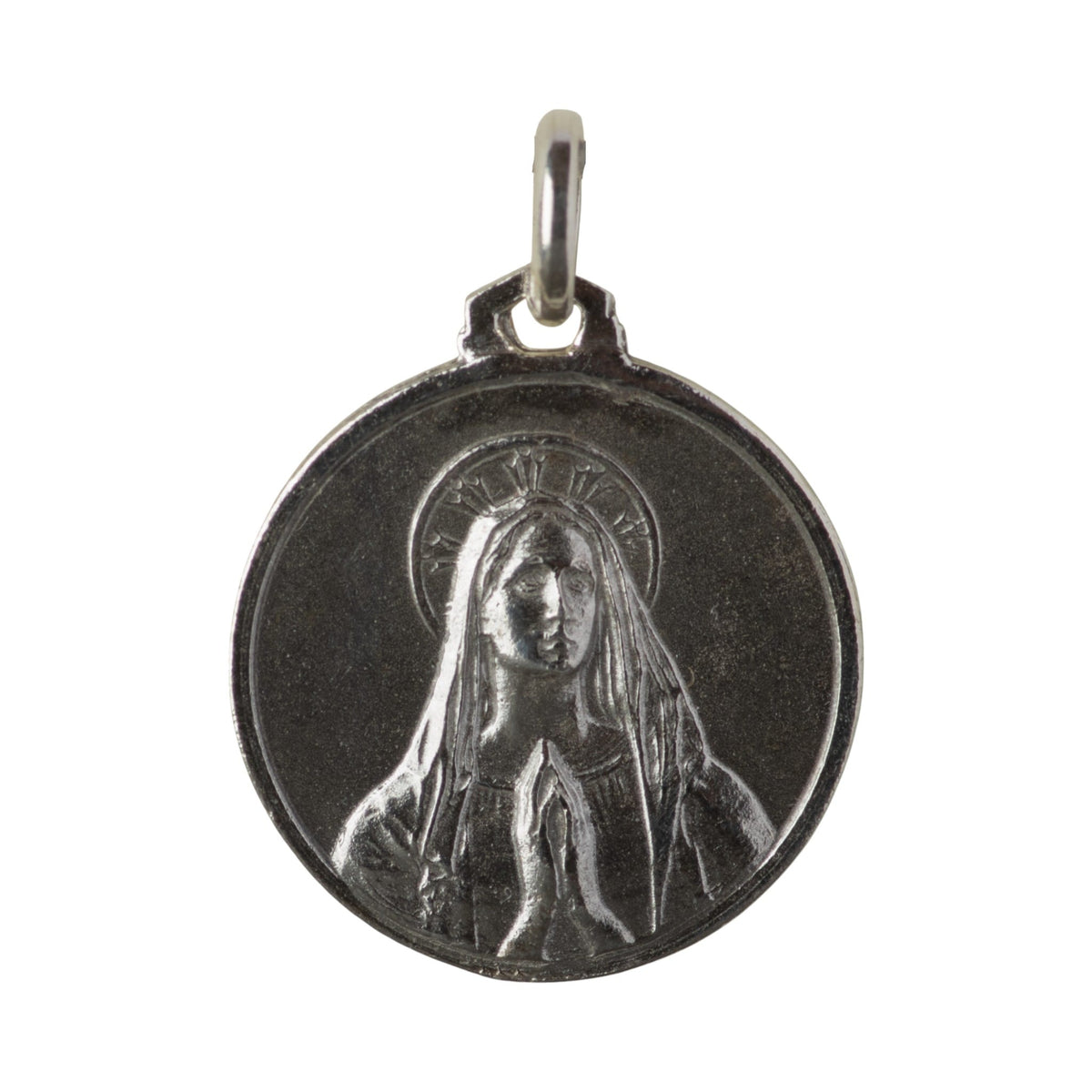 Medalla de la Virgen de Lourdes en plata - 20mm