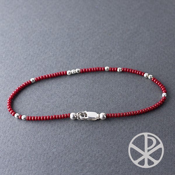 Pulsera de mostacillas con plata