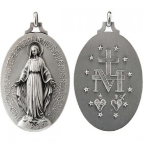 miraculous medal silver coloured metal med068 mir