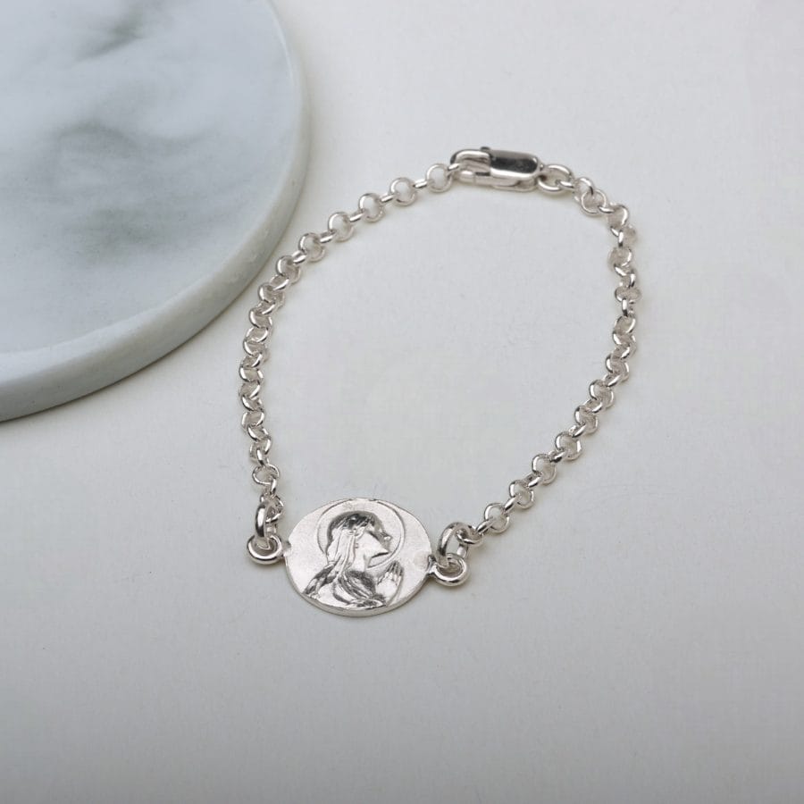 pulsera-con-medalla-virgen-orando-plata